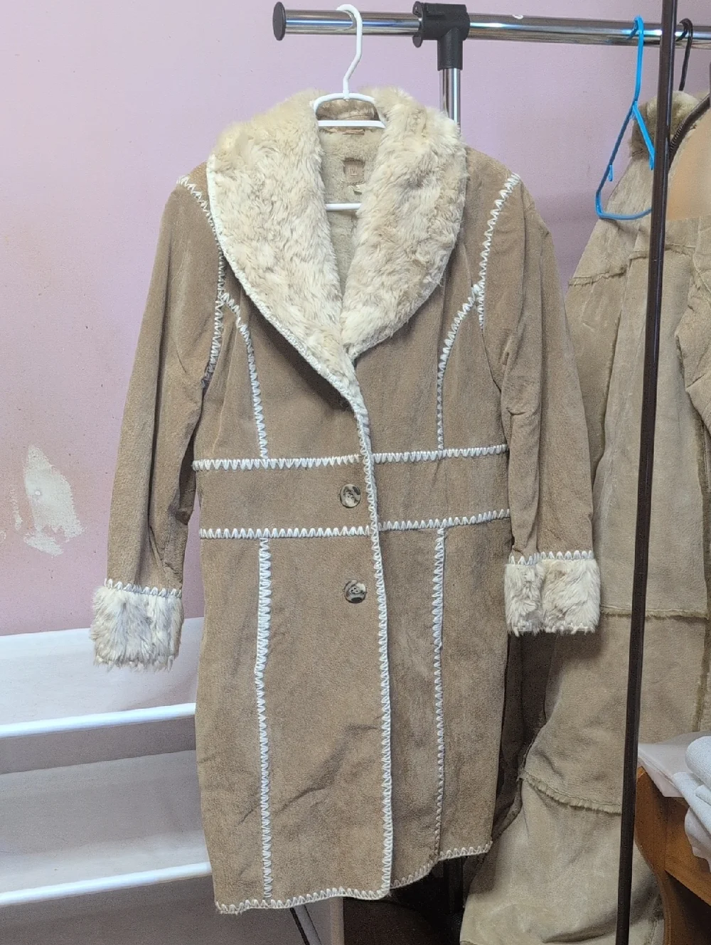 Wilson Leather Coat with Embossed Logo Detail - Picture 1 of 8